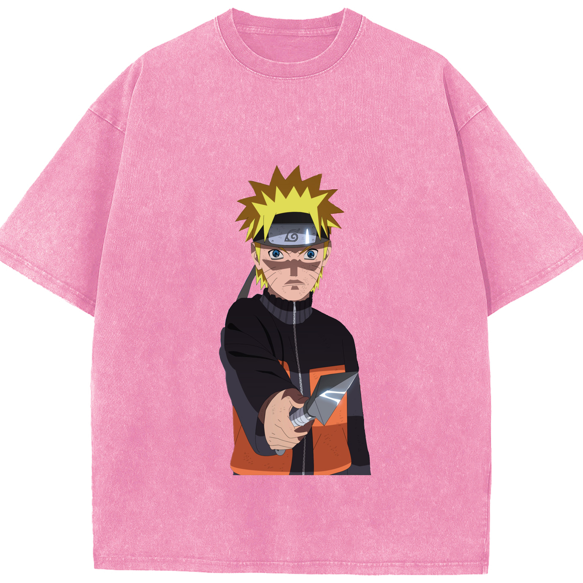（画像用） NARUTO -ナルト- うずまき ナルト Uzumaki Naruto 綿100% ヴィンテージ風 半袖Tシャツ（フロントプリント）